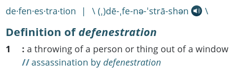 defenestration